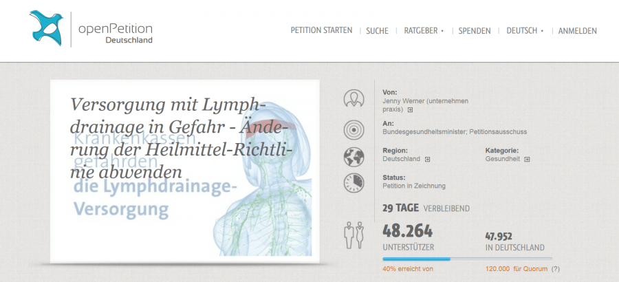 Lymph-Kampagne boomt – mehr als 48.000 Menschen unterzeichnen Petition