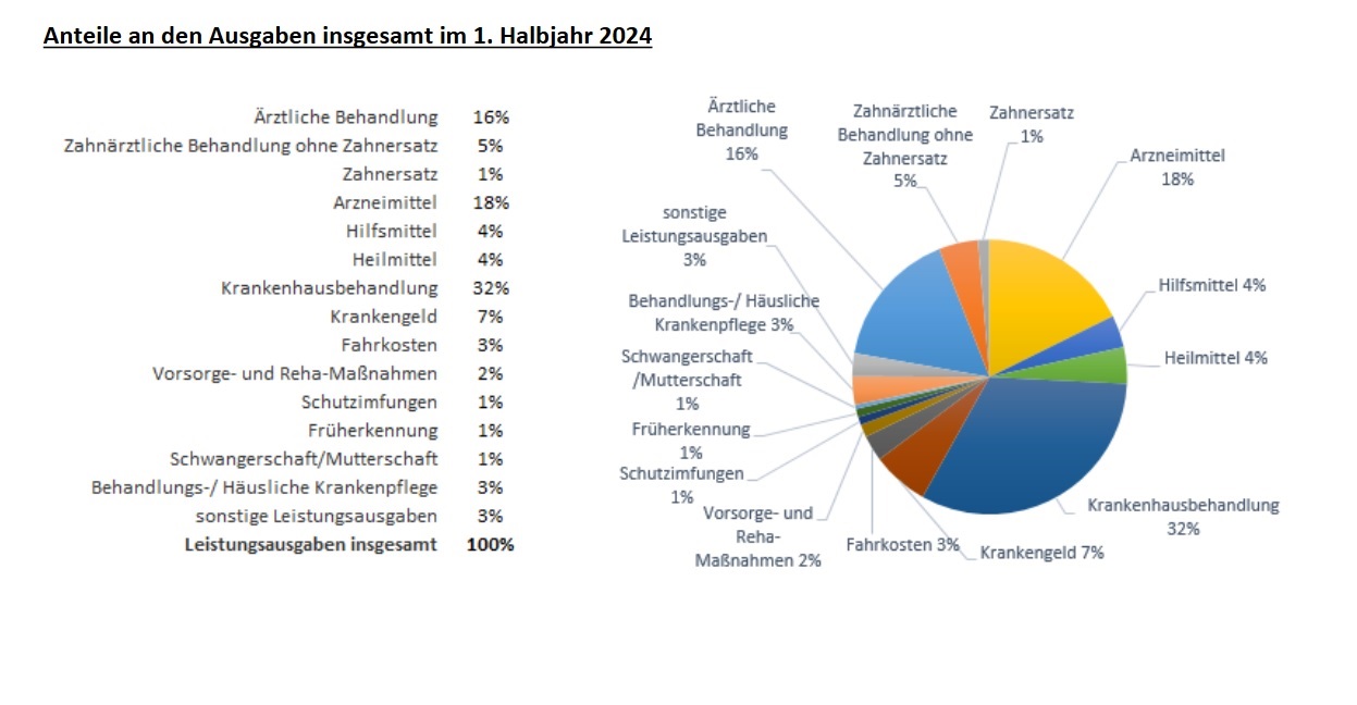 GKV-Finanzen: Heilmittelausgaben im ersten Halbjahr 2024 um 10,5 Prozent gestiegen